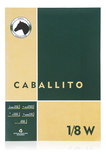 Block X10 Hojas Caballito 1/8 W 100 Grs Pack X12 - Goldin Pa 0