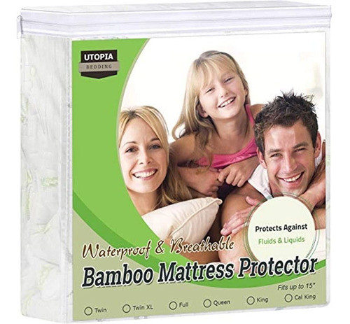Utopia Bedding Premium Bamboo Mattress Protector Full 340 Gs 0