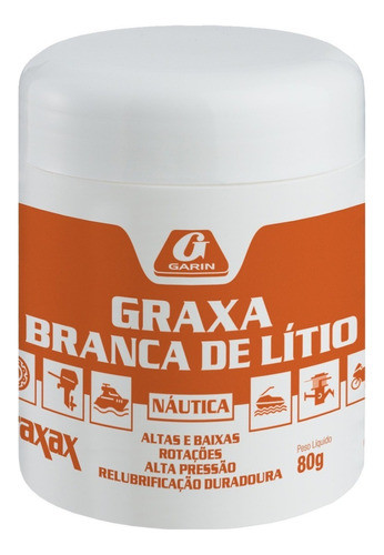 Graxa Branca De Lítio Pura Resistente A Água - Náutica 0