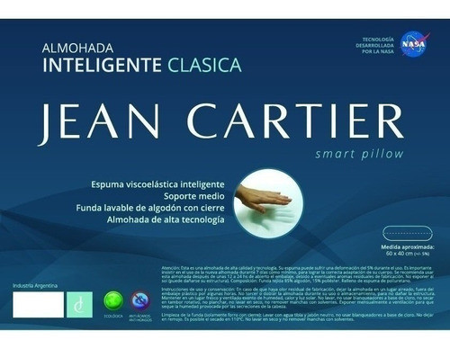 Almohada Viscoelastica Inteligente J Cartier Combo X2 1