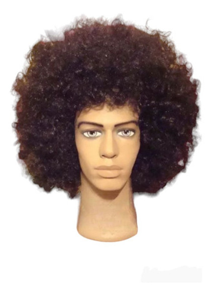 Peluca Afro Grande Disfraz Disco Año 70 Negro!!! 0