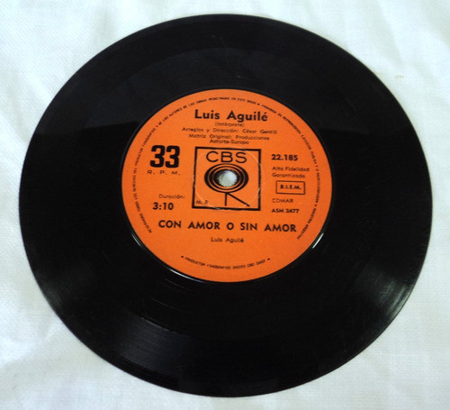 Disco Vinilo Simple Luis Aguile Perdona Con Amor O S Amor B3 1