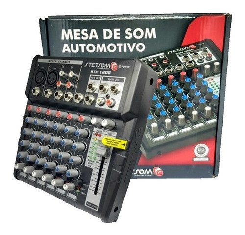 Mesa Som Stetsom Stm 1206 + Microfone Mc 200 Preto Brilhante 1