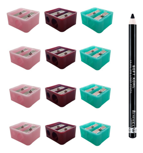 Sacapuntas Para Delineador Doble X12 Cosmética Maquillaje 1