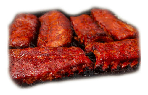 Ribs De Cerdo Ahumada Con Barbacoa Estilo Texas Envasado. 0
