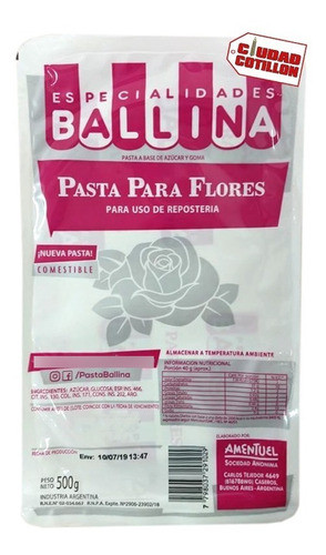 Pasta Para Flores Ballina X 500g - Ciudad Cotillón 0