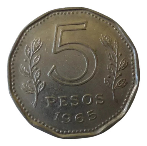Argentina 5 Pesos 1965 - Fragata Sarmiento - Casi S Circular 0