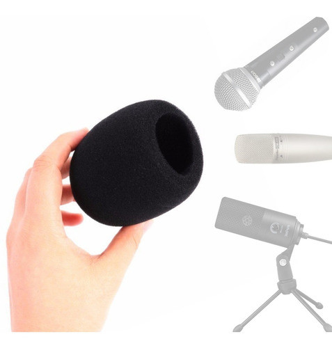 02 Espumas Microfone De Mão Dinâmico Mini Condensador Studio 0