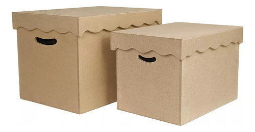 Set 2 Cajas Organizadoras Proyectarte, Madera, Tapas Y Asas 0