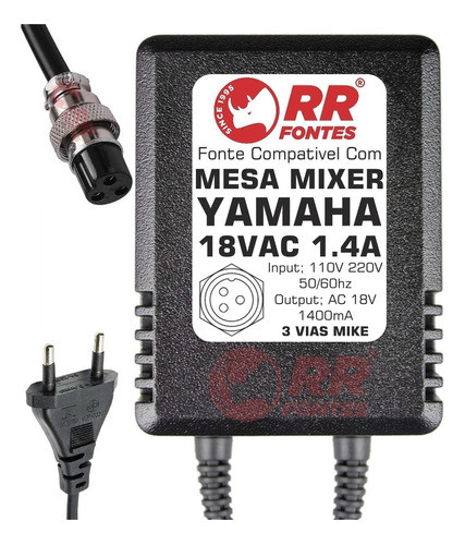 Fonte Ac 18v 1.4a Pra Mesa De Som Mixer Yamaha Pa30 Mg82cx 1