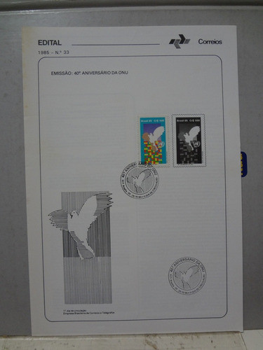 Edital 1985 Nº 33 / 37 / 38 / 39 / 40 Com Carimbo Fdc 0