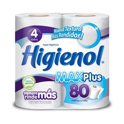 Papel Higienico  M.plus 4x80 Mt Higienol 0