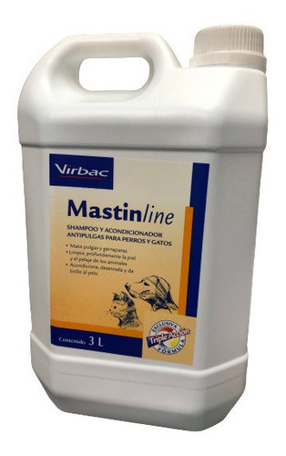 Shampoo Antipulgas Y Garrapatas Mastin Line Virbac 3 Litros 0