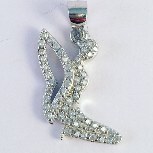 Dije Hada En Plata 925 Y Zirconias. Ángel Inspira Joyas 1