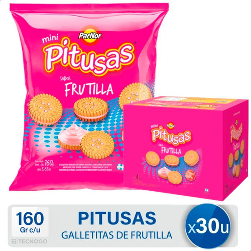 Caja Galletitas Pitusas Frutilla Mini Pack - Mejor Precio 0