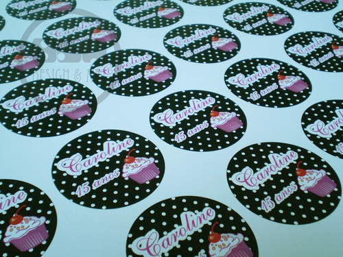 Adesivo Rótulos Etiquetas Redondas Personalizados 300 Un 4x4 0