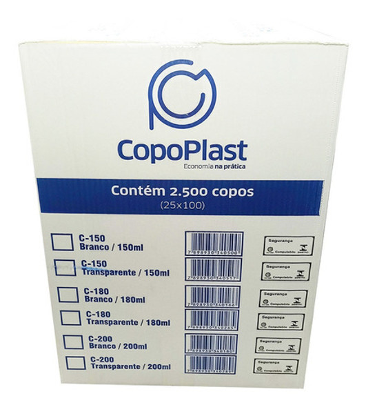 Copo 250ml Transparente Ps Descartável 10 Pct C100 Uni 1 Copo 250ml Transparente Ps Descartável 10 Pct C100 Uni 1