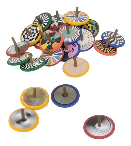 Bolsa De 24 Mini Trompos Miniaturas De Cotillon Para Piñata 0