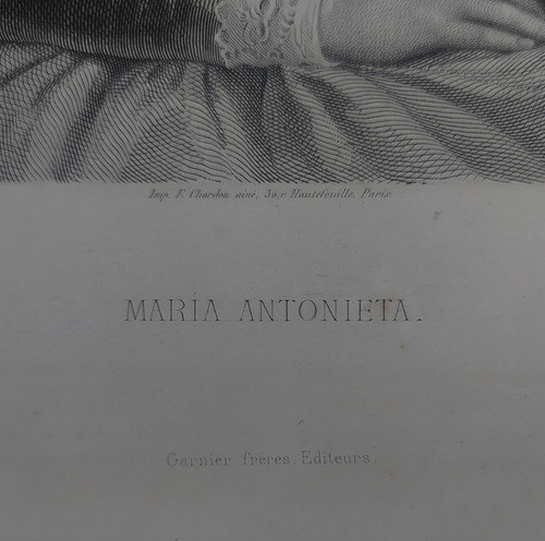 Grabado Original Año 1869 De María Antonieta 1