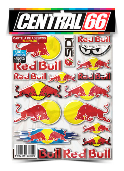 Cartela Adesivos Resinados M07 Vermelho Branco Azul Verde 0