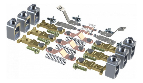 Kit C/6 Jogo De Contatos Avulso Para Contatores 40a 0