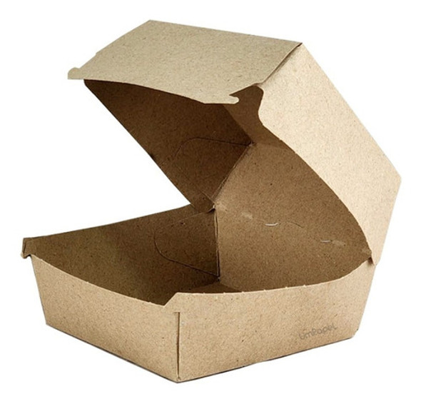 Estuche Cartulina Kraft Hamburguesa Grande X Caja 120 U. 0 Estuche Cartulina Kraft Hamburguesa Grande X Caja 120 U. 0