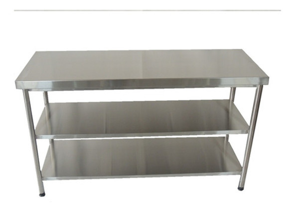Mesa Inox Bares Bancada Cozinha Industrial 1,10x0,50 2p 1
