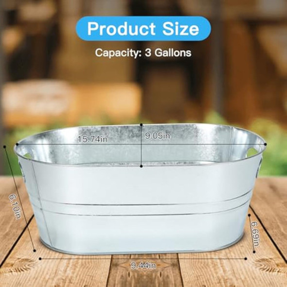 Bañera Galvanizada De 3 Galones, Cubetas De Hielo 1