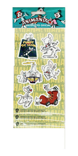 Pack Stickers Pinky Y Cerebro X3 Planchas Licencia Oficial 1