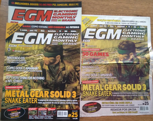 Revista Egm Brasil 25. Metal Gear Solid 3. Nintendo Ds. 007. 0