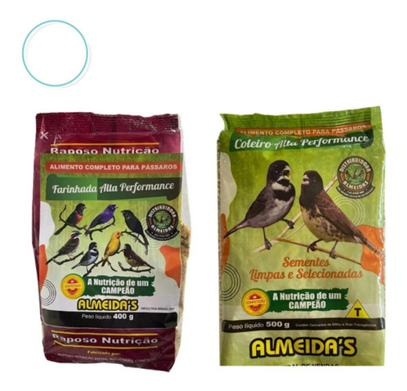 Kit Alta Performance Coleiro 500g + Farinhada 400g Pássaros 0