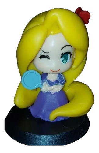 Princesa Mini Figura Con Base Muñeca Personaje Rapunzel 0