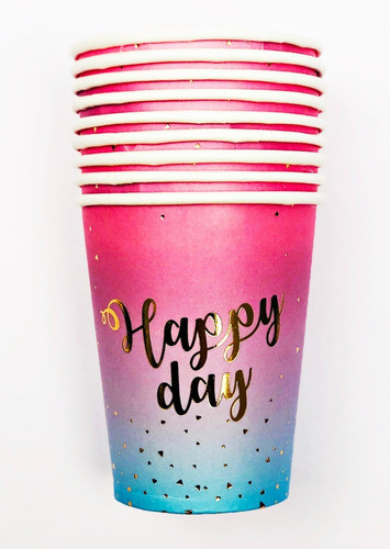 Vasos De Polipapel Happy Day X 10 Un 0