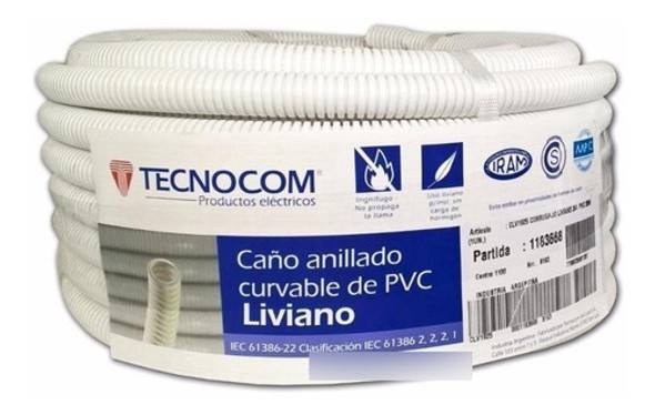 Caño Corrugado 1  Rollo X 25 Mtrs Tecnocom 0