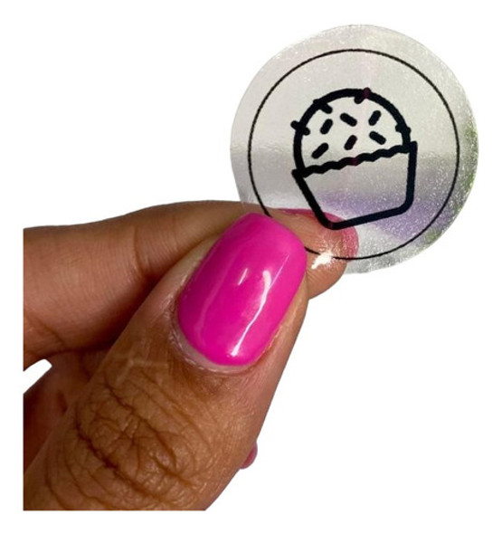 30un Etiqueta Adesiva Transparente  Brigadeiro  - Preto 0