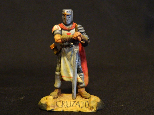 Figura 54 Mm O 1/32 Caballero Medieval O Cruzado En Plomo 1