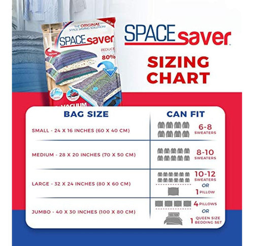 Bolsas De Almacenamiento Al Vacío Premium Spacesaver. ¡80% M 1
