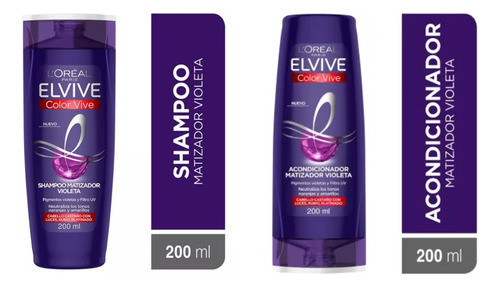 Combo Loreal Paris Elvive Color Vive Shampoo+acond 200ml 0