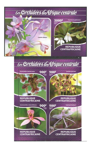 2015 Flora Flores Orquideas- Africa Central (2 Bloques) Mint 0