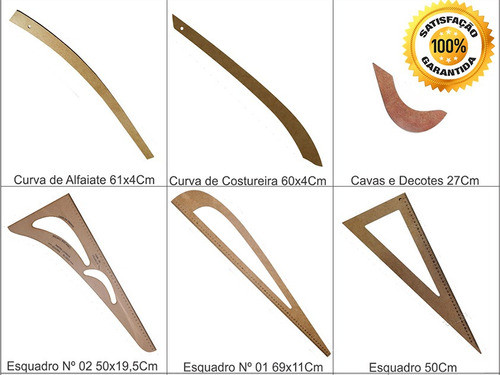 Jogo 06 Réguas Corte Costura Curva Cavas Decotes Alfaiate. 0