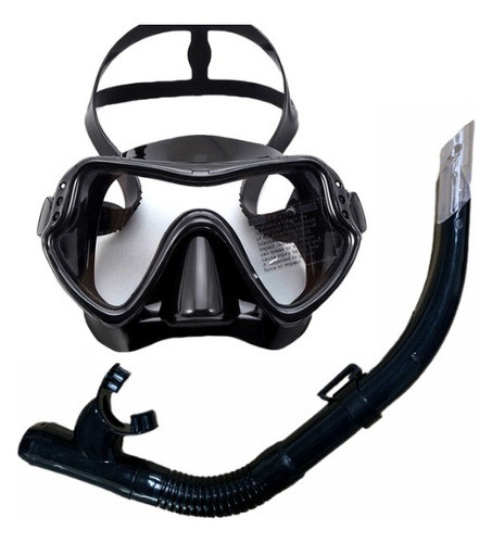 Kit Máscara Snorkel Mergulho Vidro Temperado + Respirador 0