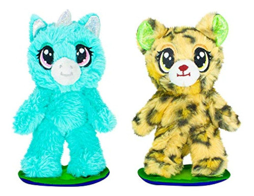 Pozeez- Paquete De 2 Leopardo Poseable Y Unicornio Azul- ¡pa 0