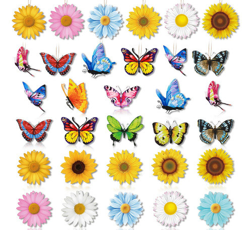 40 Piezas De Adornos De Primavera Y Verano, Girasol, Maripos 0
