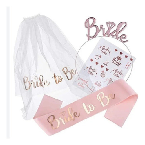 Kit Despedida De Solteira Véu E Tiara Bride Noivinha 0