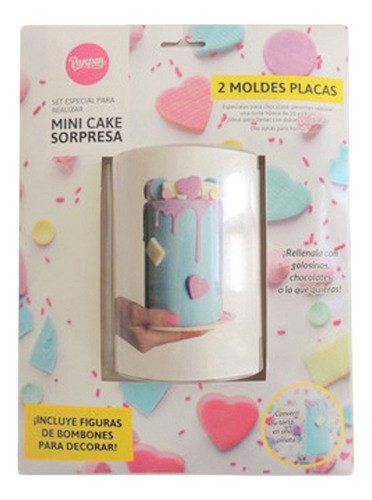 Sets De 2 Moldes Mini Placas Cake Sorpresa 10x14cm Parpen X1 0