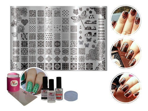 Kit Para Decoração De Unhas Super Placa Apipla  C 0