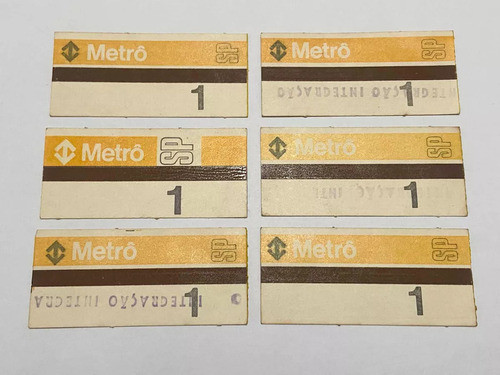 Bilhete Antigo Metro Sp - Lote 6 0