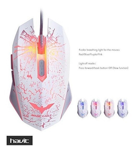 Havit Rainbow Backlit Wired Keyboard And Mouse Combo (blanco 1