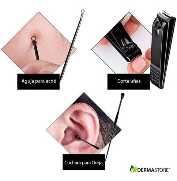 Kit X16 Piezas Manicura Cortauñas Alicate Lima Pinza Cepillo 1