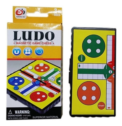 Ludo Magnético Tablero De Plástico 14x14cm Plegable 0
